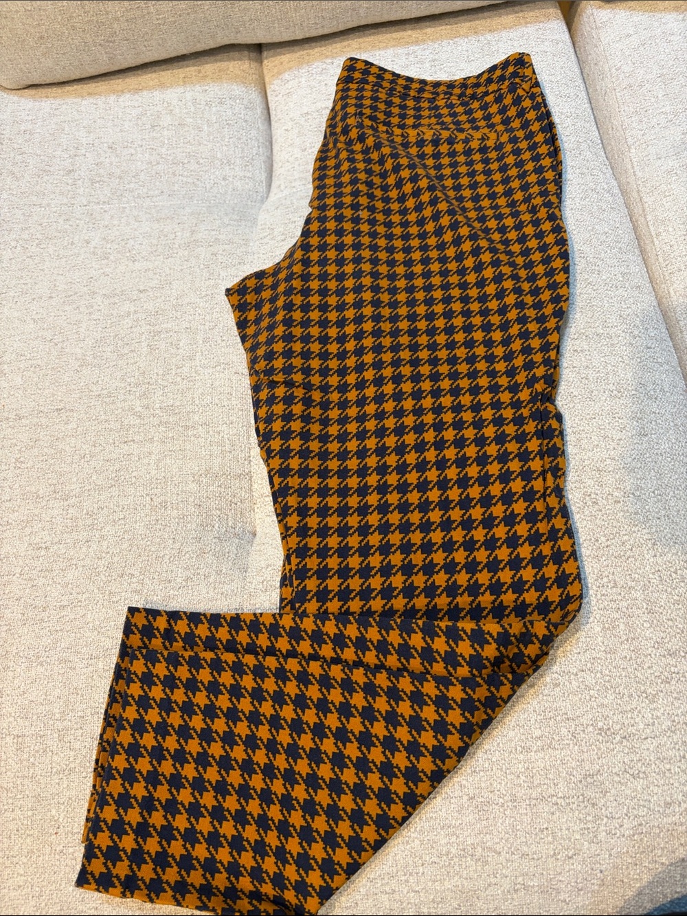 Old Navy Women’s Houndstooth Dress Pants - Navy & Mustard